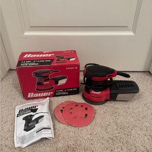 Bauer Red Palm Sander with Discs